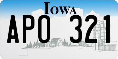 IA license plate APO321