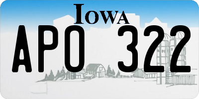 IA license plate APO322