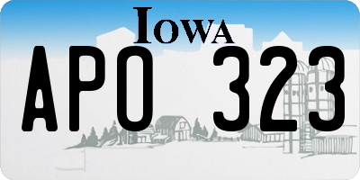 IA license plate APO323