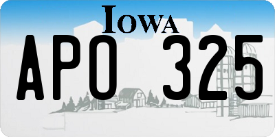 IA license plate APO325