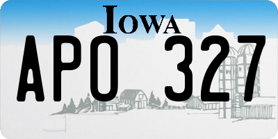 IA license plate APO327