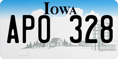 IA license plate APO328