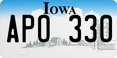 IA license plate APO330