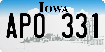 IA license plate APO331