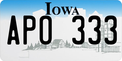 IA license plate APO333