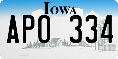 IA license plate APO334