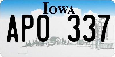 IA license plate APO337