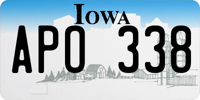 IA license plate APO338