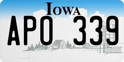 IA license plate APO339