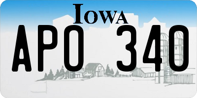 IA license plate APO340