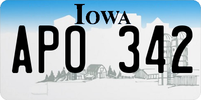 IA license plate APO342