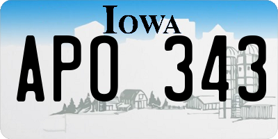 IA license plate APO343