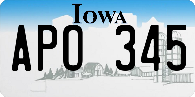 IA license plate APO345