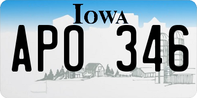 IA license plate APO346