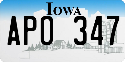 IA license plate APO347