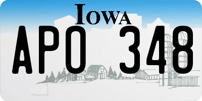 IA license plate APO348