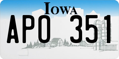 IA license plate APO351