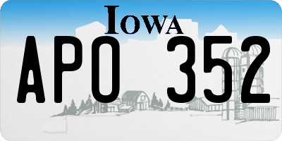 IA license plate APO352