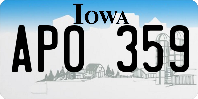 IA license plate APO359