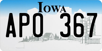 IA license plate APO367