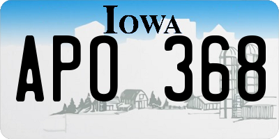 IA license plate APO368