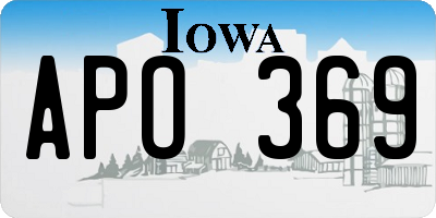 IA license plate APO369