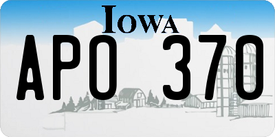 IA license plate APO370