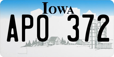 IA license plate APO372