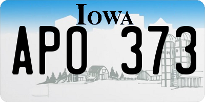 IA license plate APO373