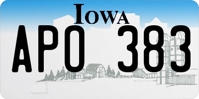 IA license plate APO383