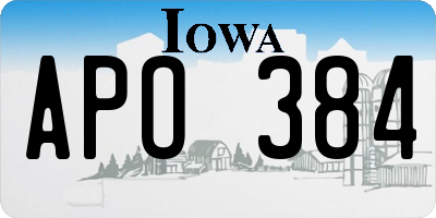 IA license plate APO384