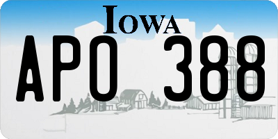 IA license plate APO388