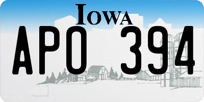 IA license plate APO394