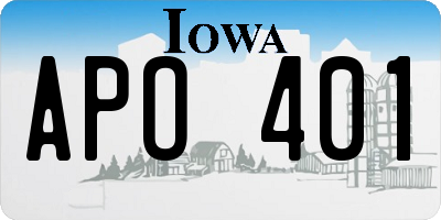 IA license plate APO401