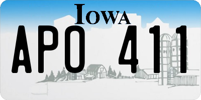 IA license plate APO411