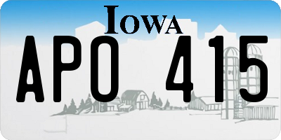 IA license plate APO415