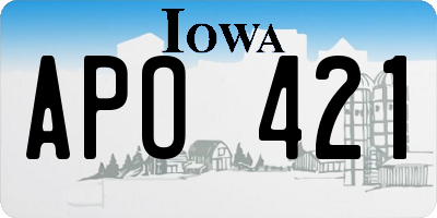 IA license plate APO421