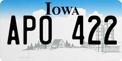 IA license plate APO422