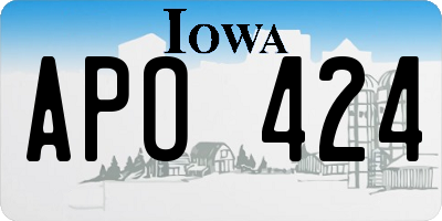 IA license plate APO424