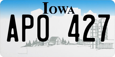 IA license plate APO427