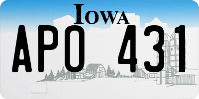 IA license plate APO431