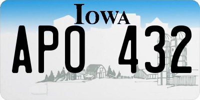 IA license plate APO432