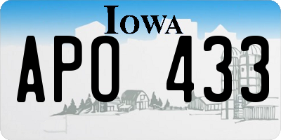 IA license plate APO433