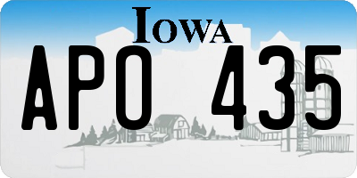 IA license plate APO435
