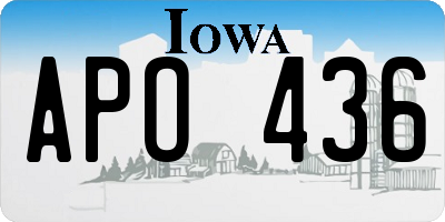 IA license plate APO436