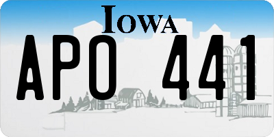 IA license plate APO441