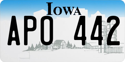 IA license plate APO442