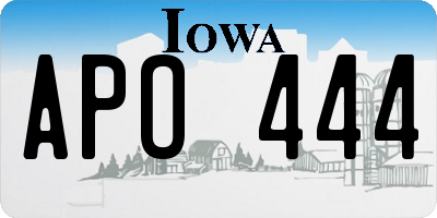 IA license plate APO444
