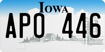 IA license plate APO446