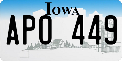 IA license plate APO449